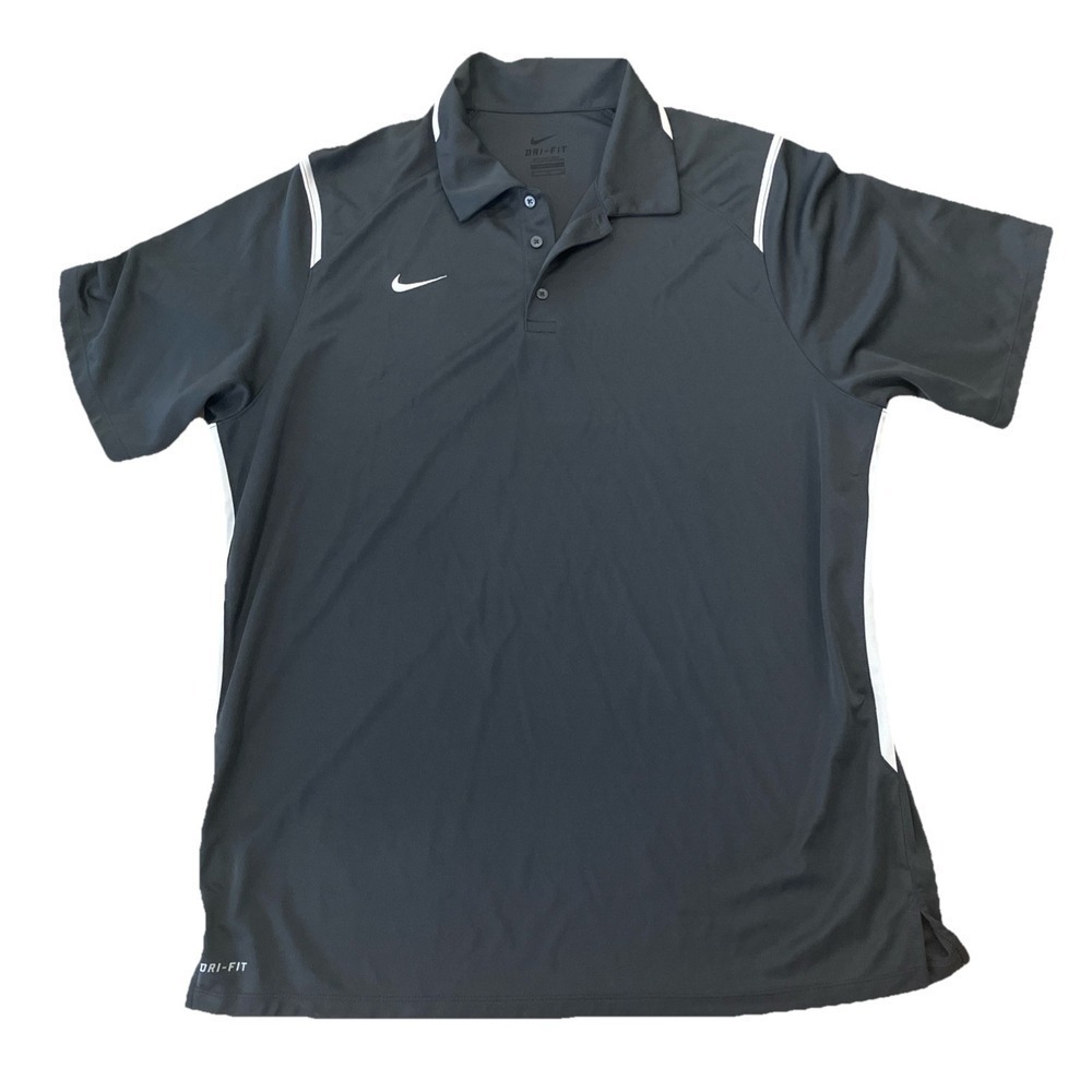 Nike‎ Dri Fit Polo Black White Stripes XL